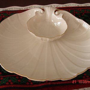 LENOX china Chip and Dip 12" x 11" 24k gold trim